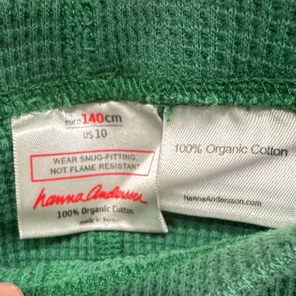 Hanna Andersson Green and Striped Kids pajamas- 2 sets- sz 10 Christmas - Picture 6 of 12